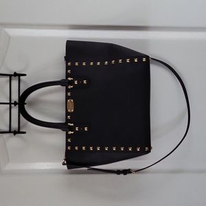 Michael Kors black handbag with gold studs